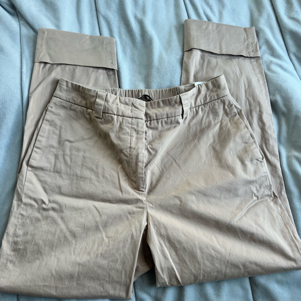 Peserico Made In Italy Beige Cotton Tailored Trousers size 44